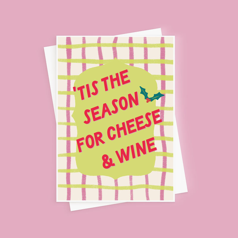 Funny Cheese &amp; Wine Christmas Card - product images  of 