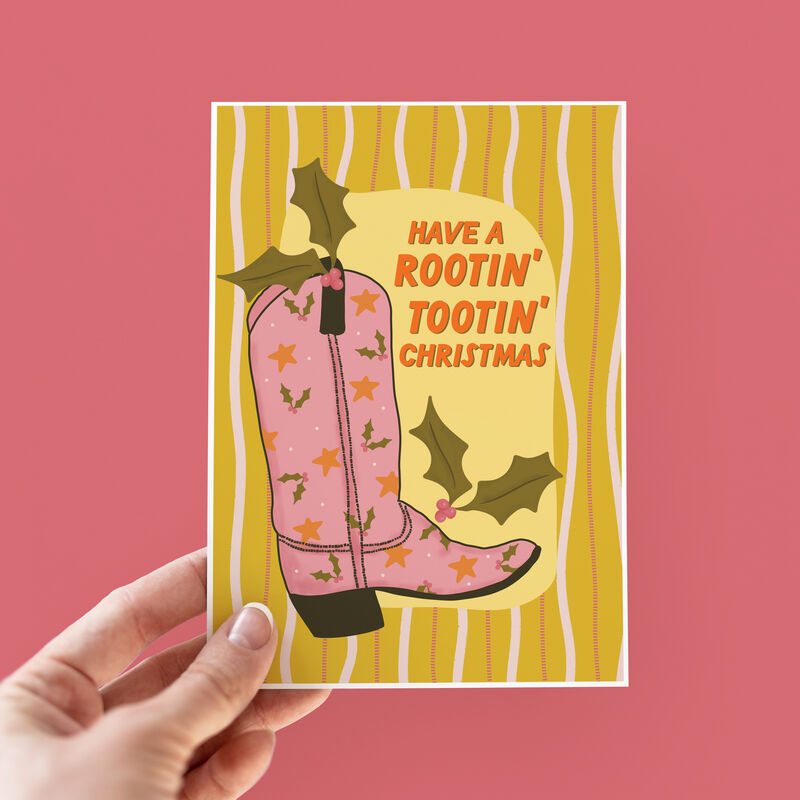 Rootin' Tootin' Cowboy Christmas Card - product images  of 
