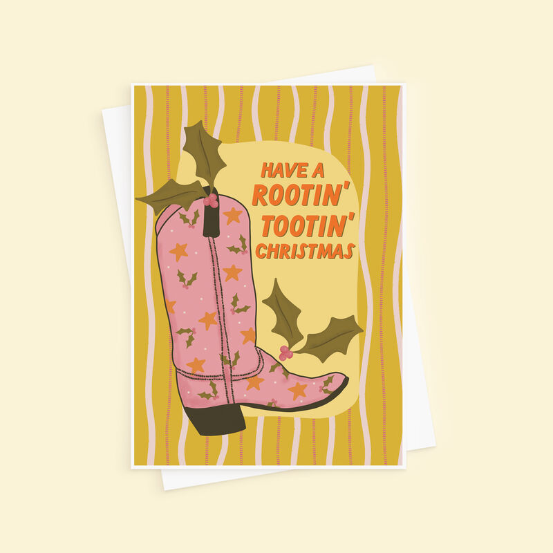 Rootin' Tootin' Cowboy Christmas Card - product images  of 