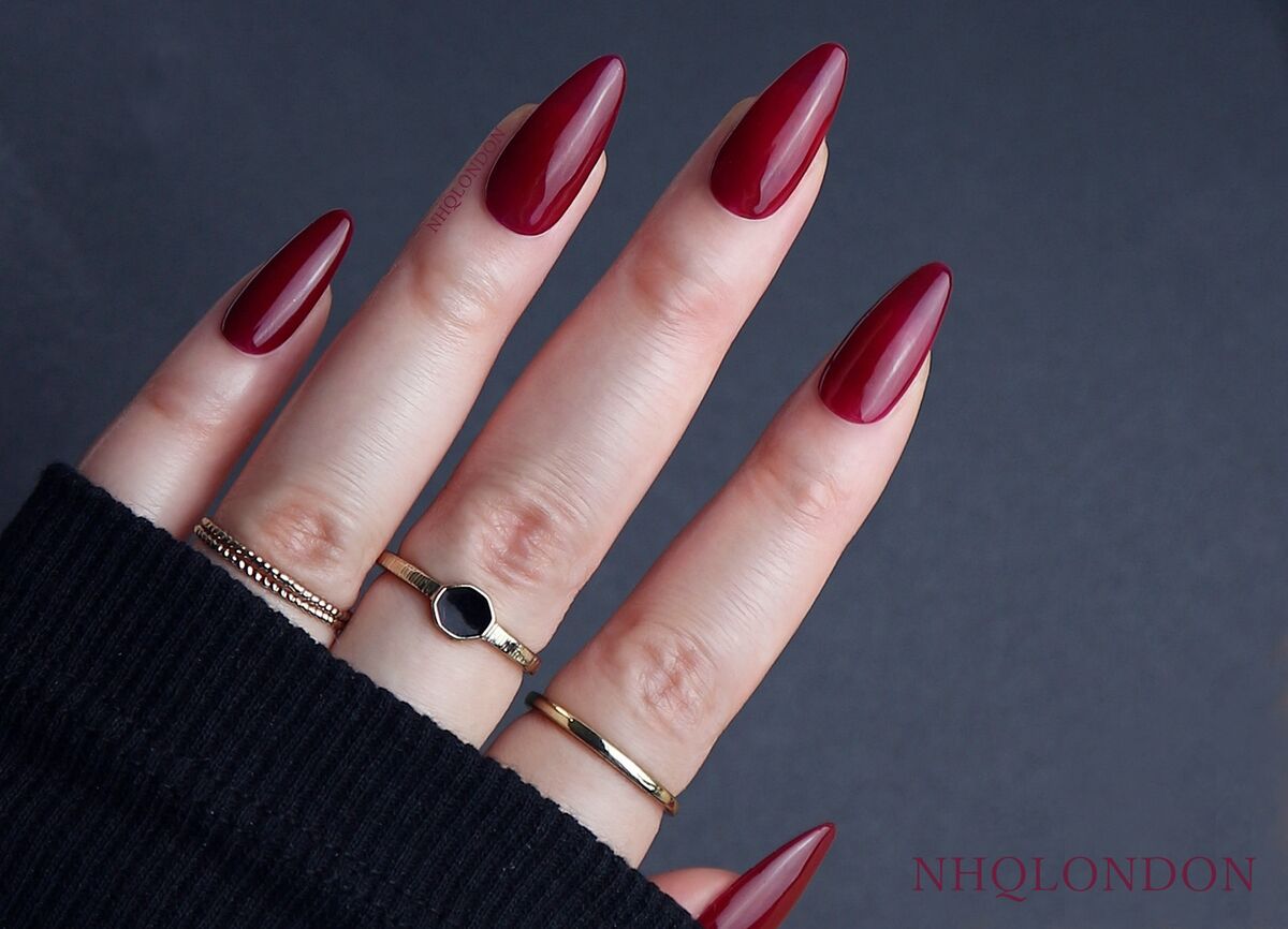 burgundy press on nails, autumn nail trends