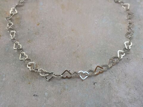 Heart,link,necklace,Heart necklace, valentines jewellery, heart jewellery, silver jewellery