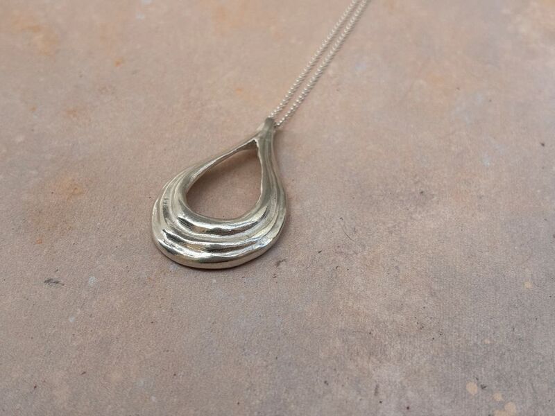 Silver tear drop necklace  - product images  of 