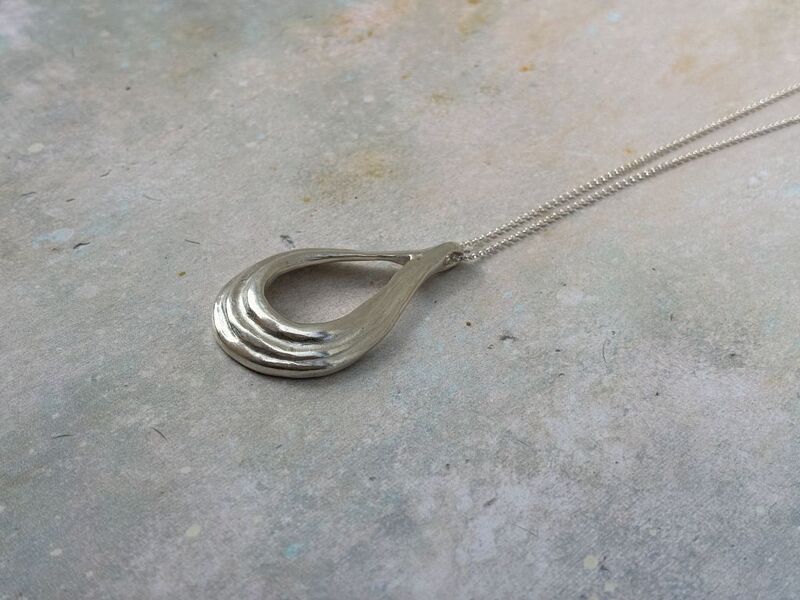 Silver tear drop necklace  - product images  of 