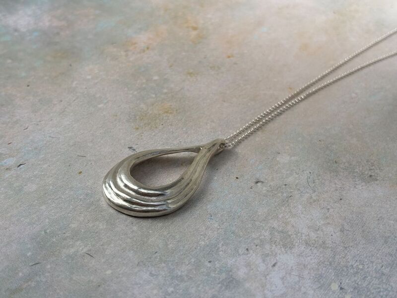 Silver tear drop necklace  - product images  of 