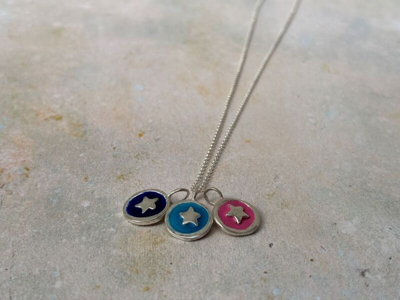 Enamel silver necklace - product images  of 