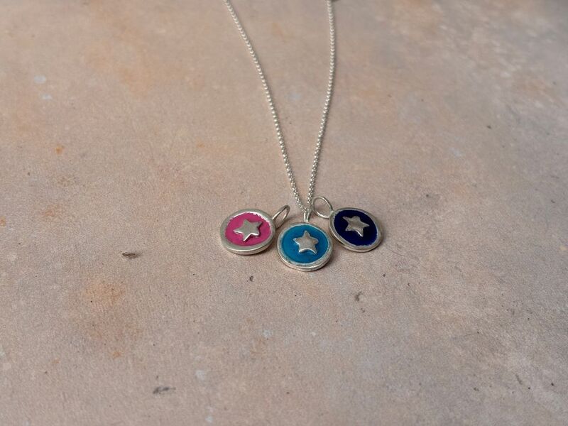 Enamel silver necklace - product images  of 