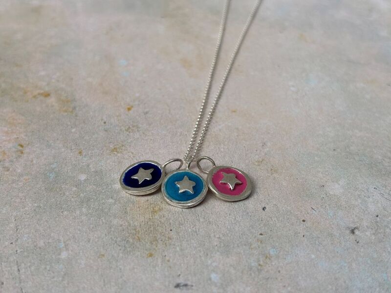 Enamel silver necklace - product images  of 