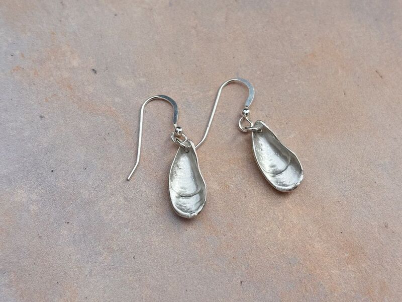 Silver Shell Drop Earrings - product images  of 