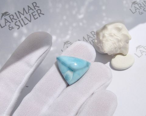 Rare,Larimar,trillón,cabochon,,Surf,Amazone,-,ET413,Larimar stone,  triangle stone,  larimar cabochon,  blue triangle,  triangle cabochon,  larimar triangle,  soft blue triangle,  larimar trillon,  jeweler supply,  silversmith supply,  jewelry work,  larimar supply,  cabochon supply,  Larimar