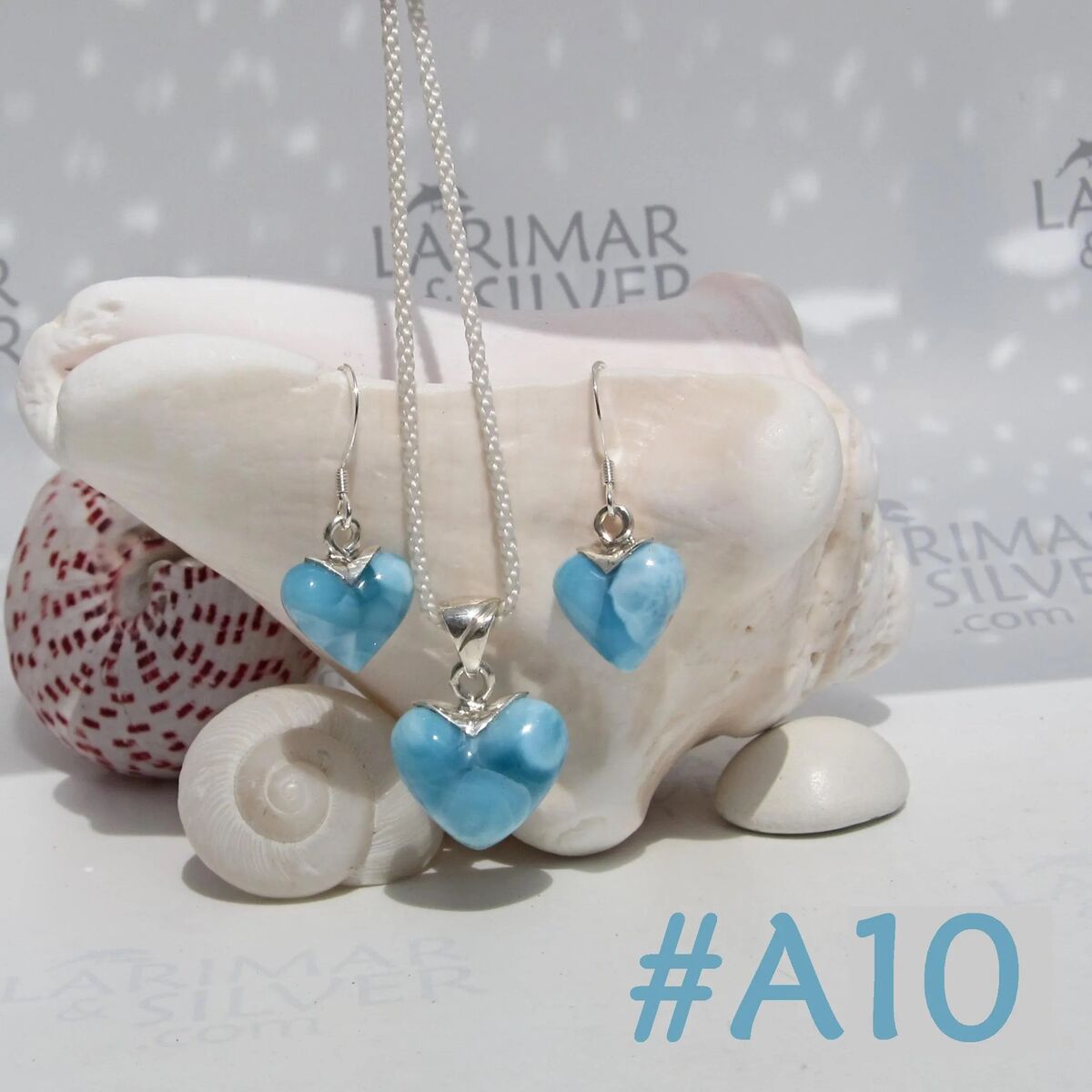 OOAK Larimar jewelry set, Siren in the City - ET3449 - product images  of 