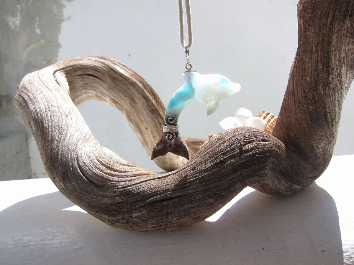 Multi-colors Larimar dolphin pendant , Reef Jumper - ET3706 - product images  of 