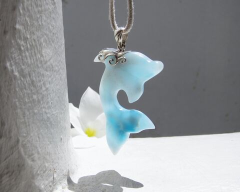 Crystal,blue,Larimar,dolphin,pendant,,Dolphin,in,Paradise,-,ET3707,dolphin pendant, larimar dolphin, larimar pendant, white dolphin, dolphin leap, crystal dolphin, surf pendant, ice blue dolphin, miami dolphin, beach pendant, Larimar jewelry, great gift,  blue pectolite, Atlantis stone, Dolphin stone, Love stone, Stefili