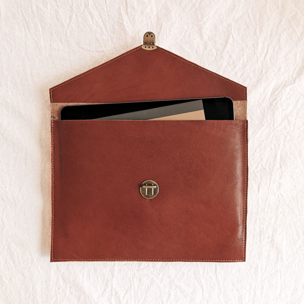 Leather notebook, tablet case  - Tanned - Handmade in Palestine - product images  of 