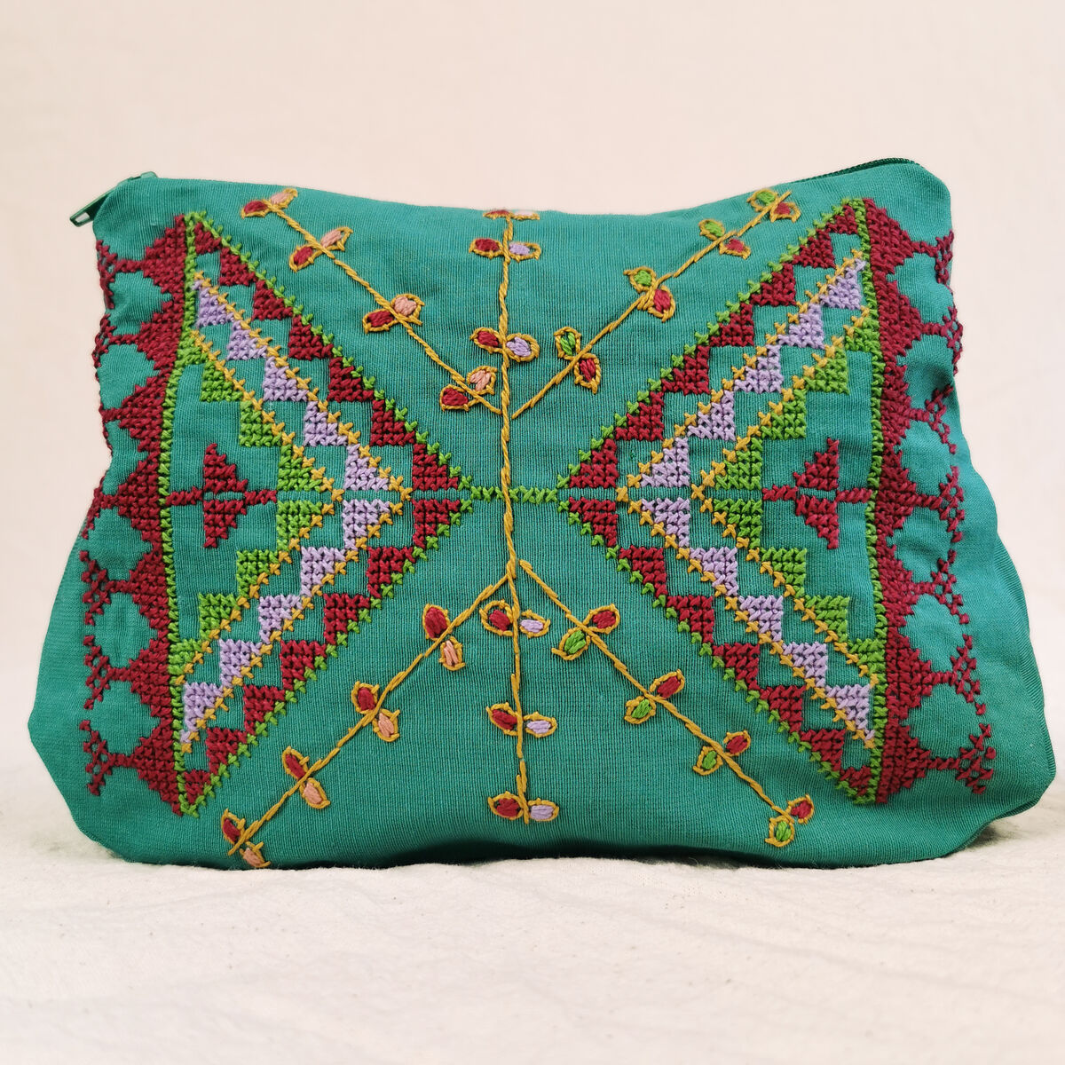 The Almond Blossom pouch - Turquoise - By Haneen project - Nablus - Palestine - product images  of 