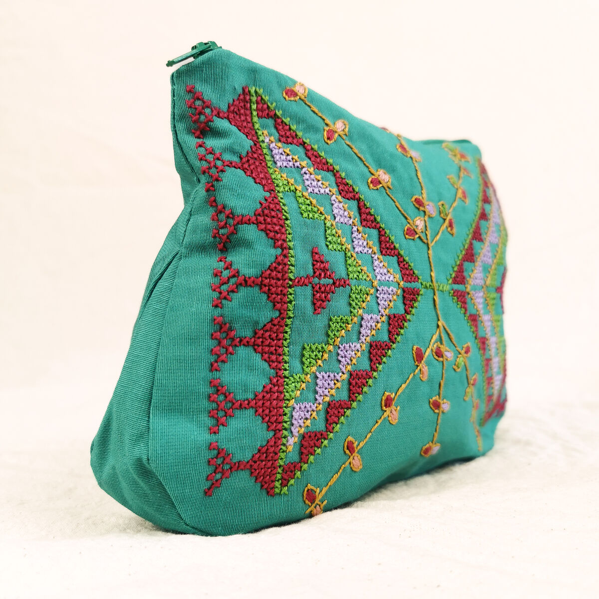 The Almond Blossom pouch - Turquoise - By Haneen project - Nablus - Palestine - product images  of 