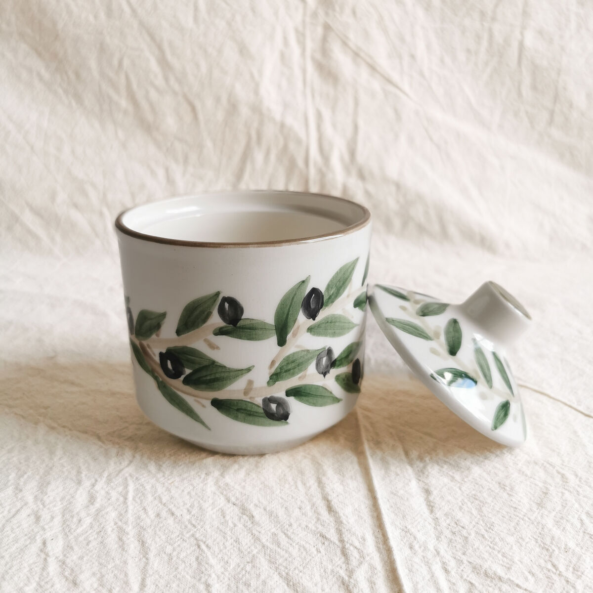 Zaytoun sugar jar - Nisf Jubeil Ceramics - product images  of 