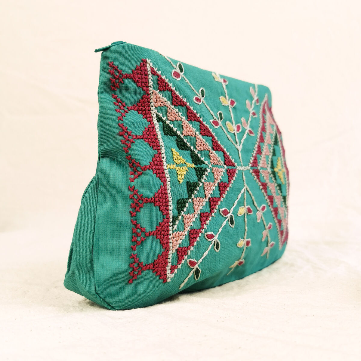 The Almond Blossom pouch - Turquoise - By Haneen project - Nablus - Palestine - product images  of 