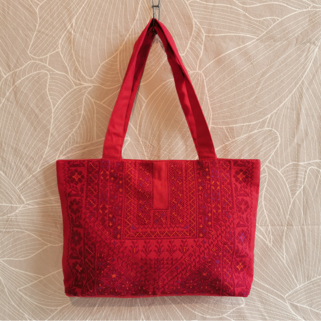 Tatreez Qabbeh Tote Bag - Red - product image
