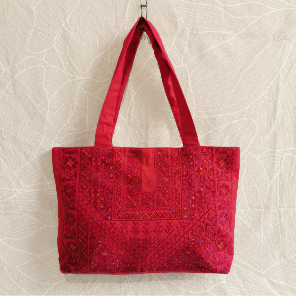 Tatreez Qabbeh Tote Bag - Red - product image