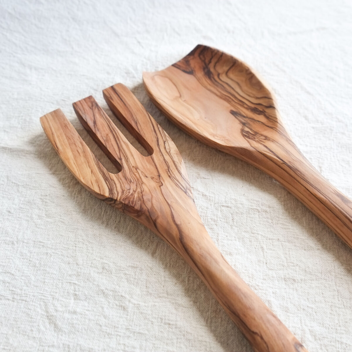 Olive wood salad servers / utensils - Handmade in Palestine - product images  of 