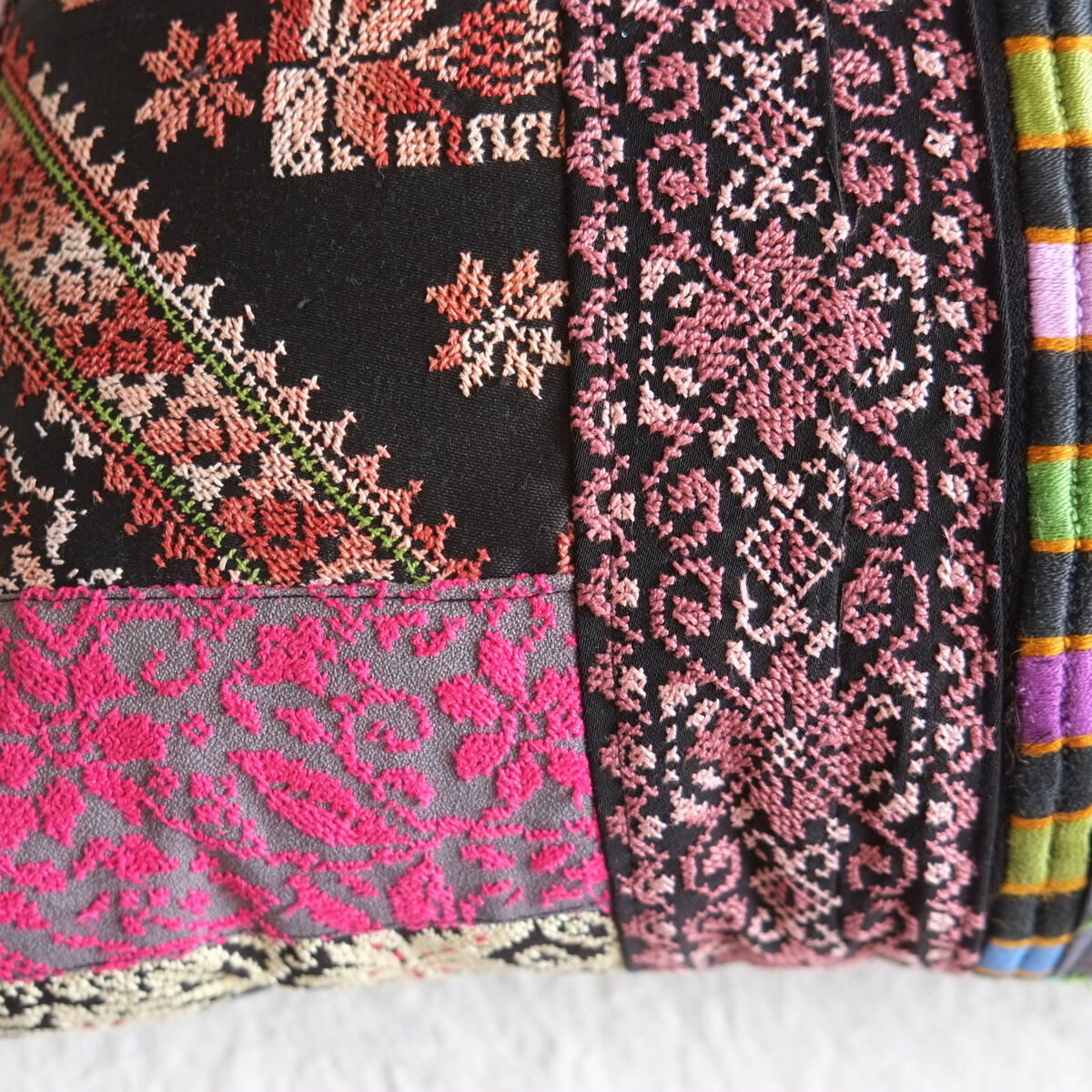 Upcycled hand embroidered cushion cover - Made in Ramallah - Palestine - product images  of 