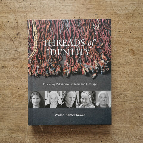 Threads,of,Identity:,Preserving,Palestinian,Costume,and,Heritage,book, craft book, Palestinian embroidery book, cross stitch, textile book, Palestinian embroidery, tatreez, tatreez and tea, rimal books, widad kawar,  Widad Kamel Kawar, Palestinian heritage, palestinian women , wafa ghnaim, palestinian diaspora, palesti