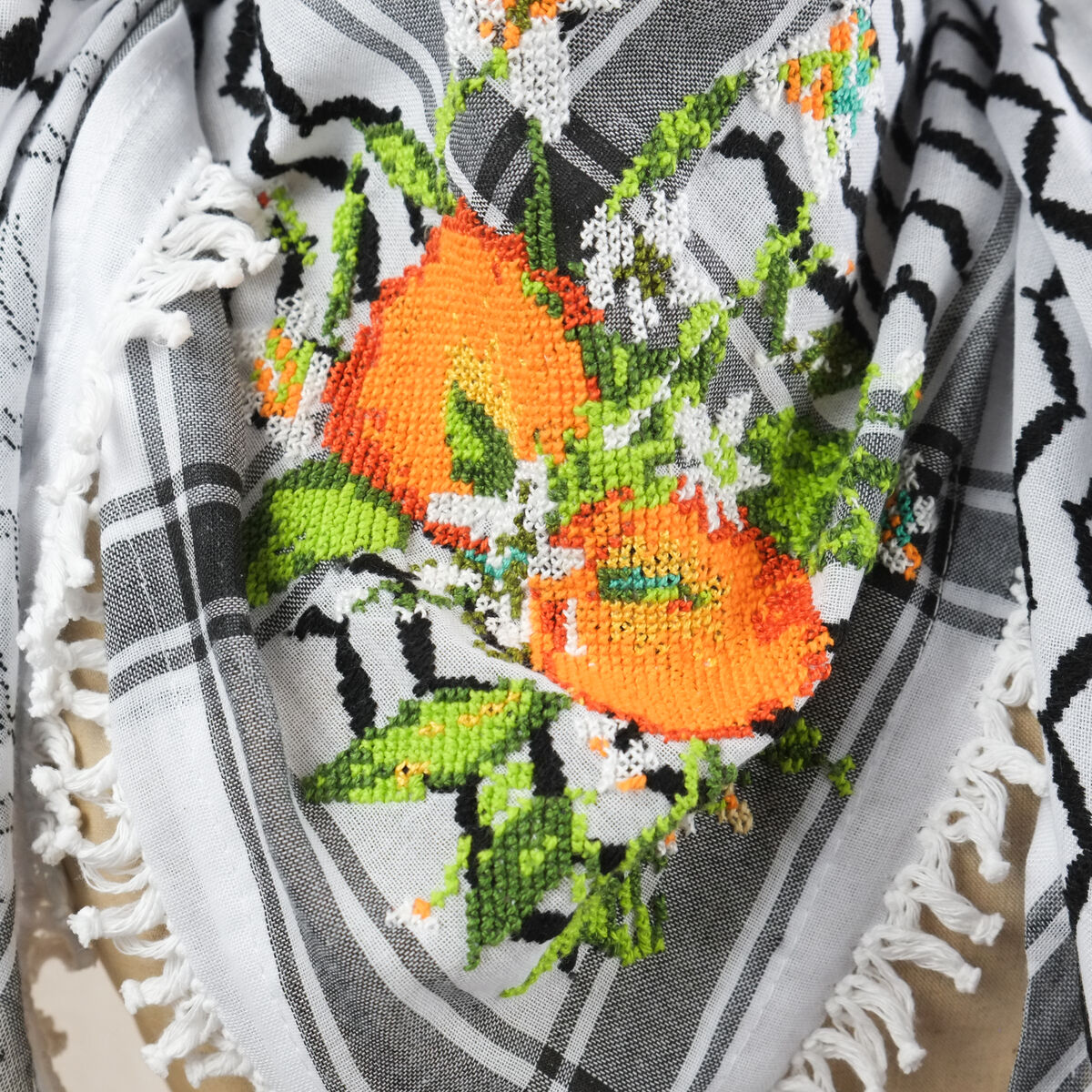 The Garden Kuffiyeh - Jaffa Oranges - by Amani - product images  of 