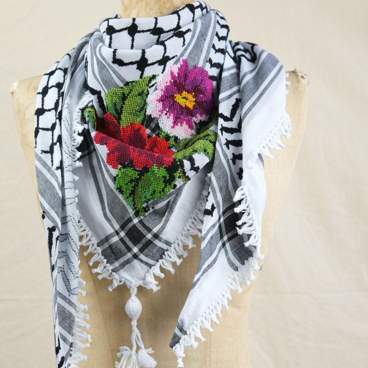The Garden Kuffiyeh - Roses - by Amani - product images  of 