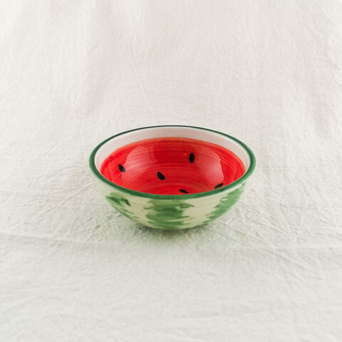 Watermelon,mezze,bowl,-,Nisf,Jubeil,Ceramics,Bowl, Mug, cup, ceramic mug, Arabic coffee cups, espresso cups, nisf Jubeil, Nisf Jbeil, نصف جبيل, فناجين قهوة سادة, made in Palestine, hand made ceramics, elbustan palestinian shop, palestinian products, palestinian business, 