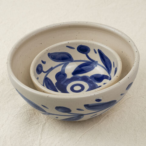 The,blue,olive,wreath,collection,-,Bowls,Made,in,Palestine,made in Palestine, elbustan, Bethlehem, Hebron, Palestinian ceramics, mug, plate, cup , handmade