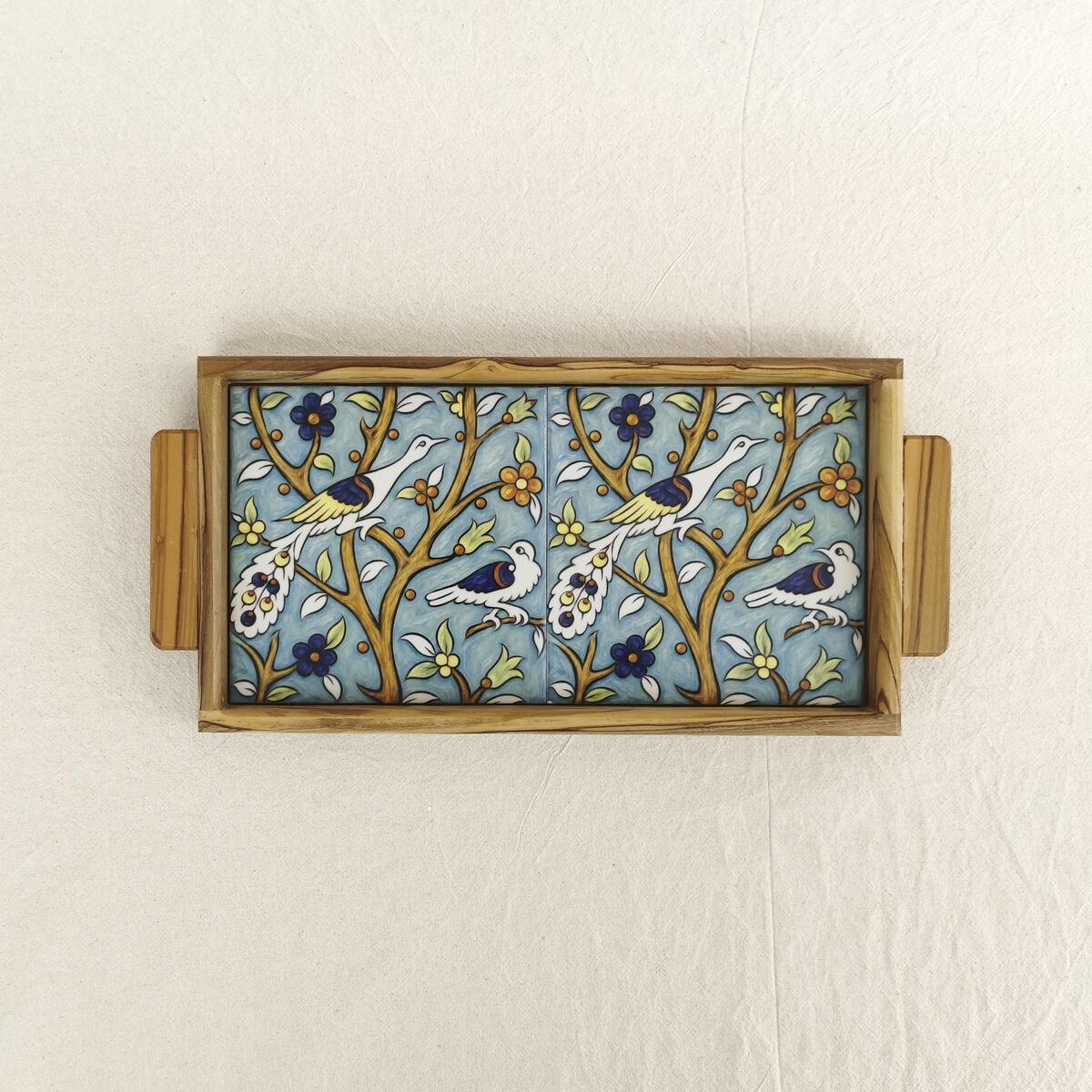 Birds of Eden tray - Turquoise - Made in Jerusalem and Bethlehem - product images  of 