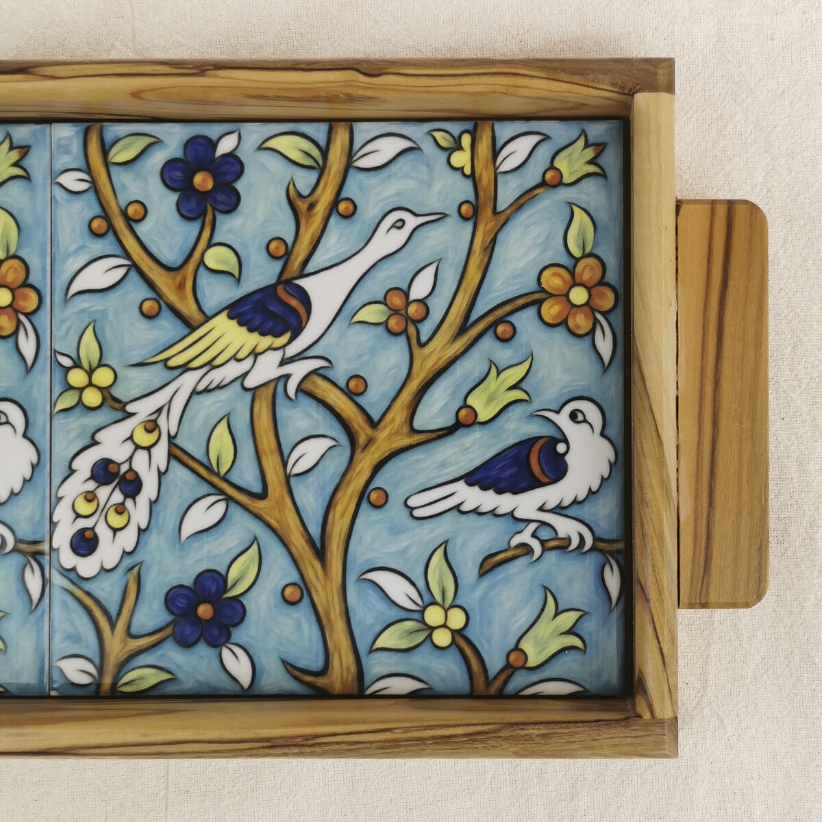 Birds of Eden tray - Turquoise - Made in Jerusalem and Bethlehem - product images  of 