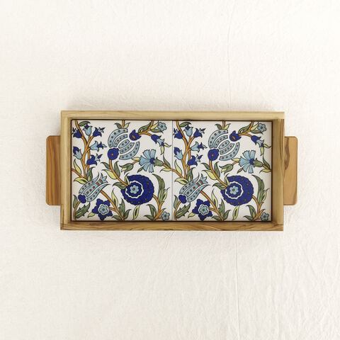 The,secret,back,garden,-,Made,in,Jerusalem,and,Bethlehem,Balian, Tiles, Arminian tiles, Turkish tiles , Palestine tiles, Ceramic wooden tiles tray, made in Palestine, elbastan shop, elbustan Palestinian shop,  olive wood, olive wood Bethlehem, Palestinian crafts, Palestinian heritage, Hebron, Made in Hebron, Ma
