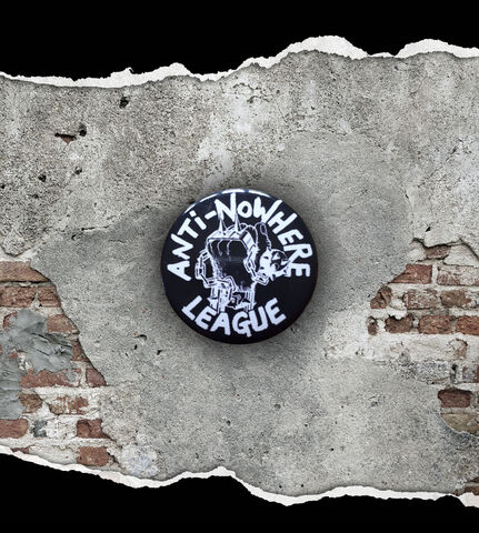 Classic,Logo,-Black,Pin,Badge,(35mm),Badges, Punk, Anti Nowhere League, Rock, Metal