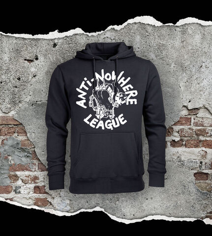 Classic,Logo,-,White,on,Black,Non,Zip,Hoodie, Punk, Anti Nowhere League, Rock, Metal