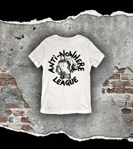 Classic,Logo,-,Black,on,White,T,Shirt,'We,Are,The,League',Reverse-,Men,T Shirt, Punk, Anti Nowhere League, Rock, Metal