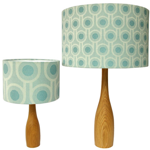 Lampshades Collection Hokolo Benedict Blue Lampshade Woven Wool Fabric Bold Pattern Graphic