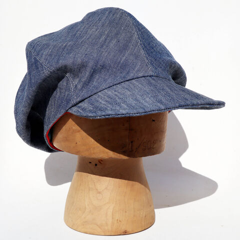 Japanese,stiff,denim,cap,,ZUTenzo,by,ZUThats,Beret cap, denim cap, Denim summer cap, Womens newsboy cap, Mens denim cap, Mens summer cap, cotton baker boy cap, Mens peaked cap