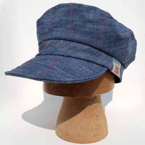 Quilted,Japanese,denim,cap,with,large,brim-ZUToscar,Quilted denim cap, Accessories, Hats & Caps, Newsboy Caps Handmade denim cap Newsboy cap captains cap Dad hat hats women denim cap baker boy cap boho chic captain cap feminist gift boyfriend gift worker cap 