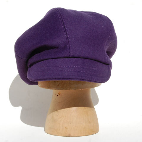 Slouchy,,purple,wool,cap,,ZUTenzo,with,black,suede,loop,detail,by,ZUThats,Beret cap, Felted wool cap, purple winter cap, Womens newsboy cap, Mens wool cap, Mens purple cloth cap, wool baker boy cap, Mens peaked cap