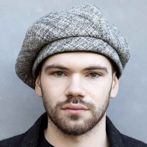 Grey,and,Black,Wool,Tweed,Beret,,Handmade,slouchy,Tam,,ZUTtam,Slouchy textural wool tweed beret, Tweed Tam, Black and white winter cap, Womens custom hat, Mens wool cap, Mens rasta cap, wool slouchy cap, Mens peaked cap