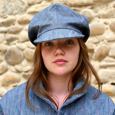 Japanese,stiff,denim,cap,,ZUTenzo,by,ZUThats,Beret cap, denim cap, Denim summer cap, Womens newsboy cap, Mens denim cap, Mens summer cap, cotton baker boy cap, Mens peaked cap