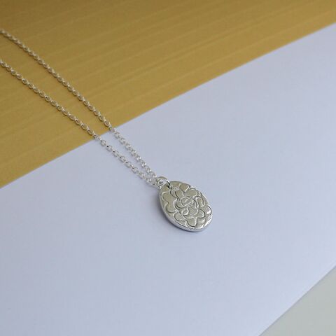 Textured,Oval,pendant,necklace,Handmade sterling silver jewellery U.K., oval pendant with surface pattern, one of a kind jewellery designs, recycled silver, gift boxed