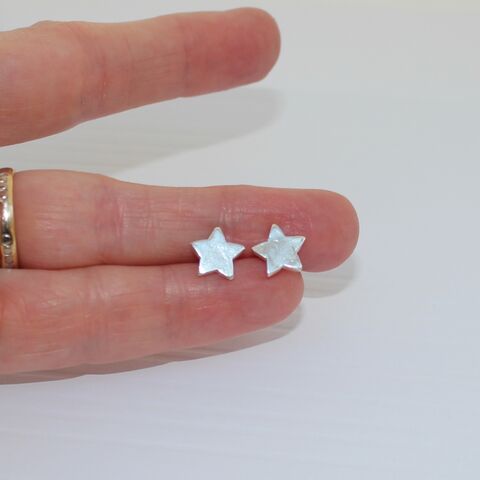 Sterling,silver,Star,stud,earrings,Handmade silver jewellery U.K., star shaped earrings, silver stars,  gift boxed, recycled silver jewellery