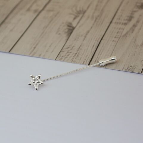 Sterling,silver,Star,lapel,pin,Sterling silver lapel pin, silver designer pin, Star jewellery, handmade silver jewellery U.K., gift wrapped, recycled silver, eco silver, 