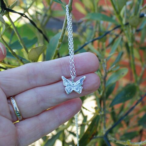 Handmade,silver,butterfly,pendant,necklace,Silver butterfly jewellery, unique jewellery designs, silver jewellery U.K., one off designs, butterfly jewellery, gift boxed