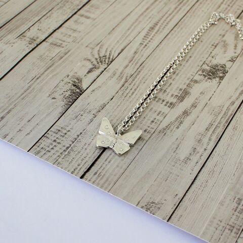 Sterling,silver,butterfly,pendant,necklace,Butterfly necklaces, silver jewellery U.K.,  butterfly with dots, eco silver jewellery designs, gift boxed jewellery, 