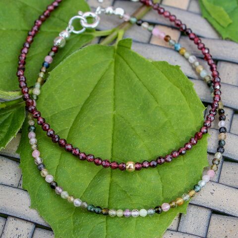Gemstone,Precious,Mix,bracelet,Gemstone bracelets, faceted gemstone beads, handmade jewellery U.K., sterling silver components, gold vermeil, garnet, tourmaline, 
