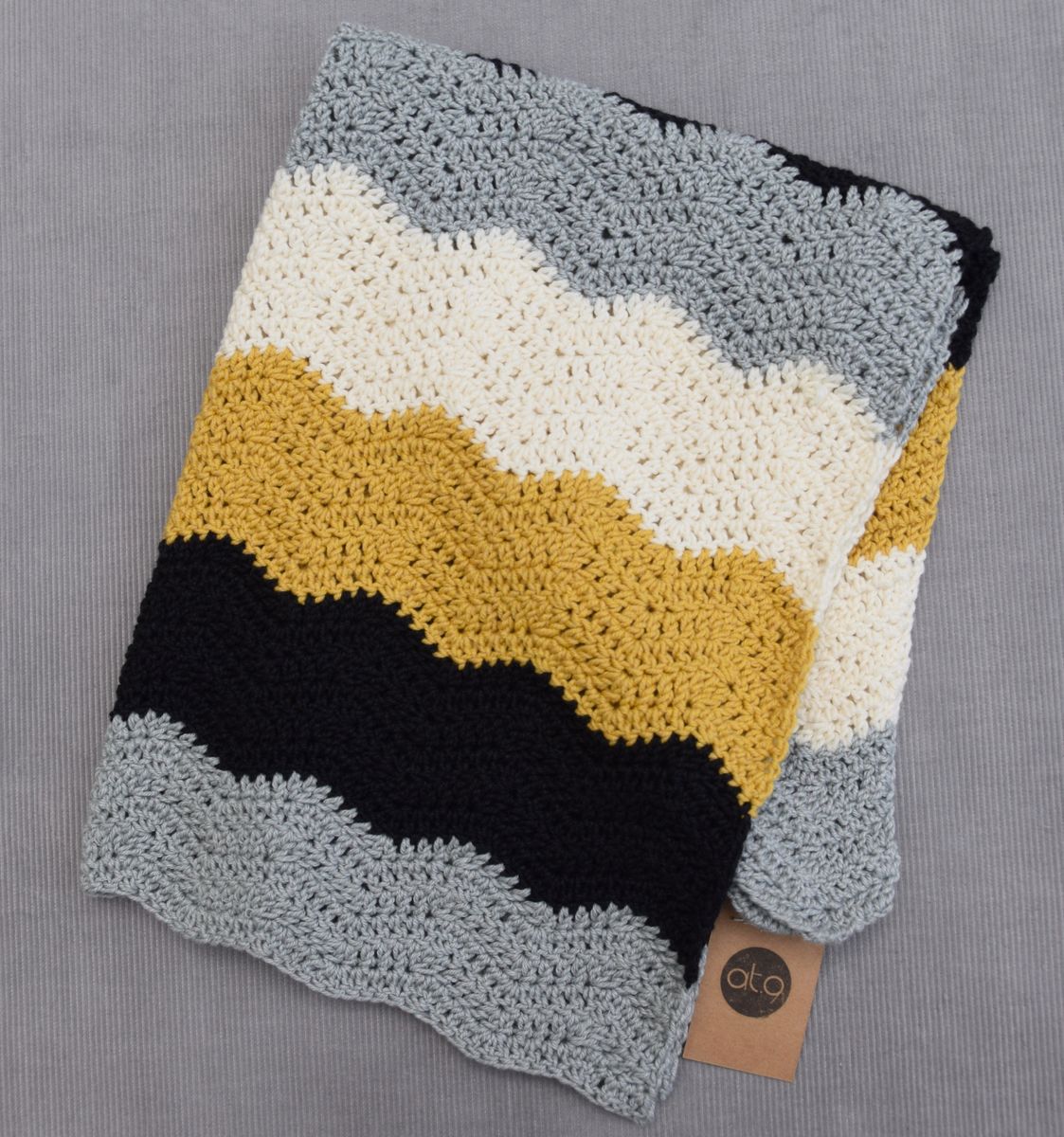 Contemporary blanket (mustard accent 