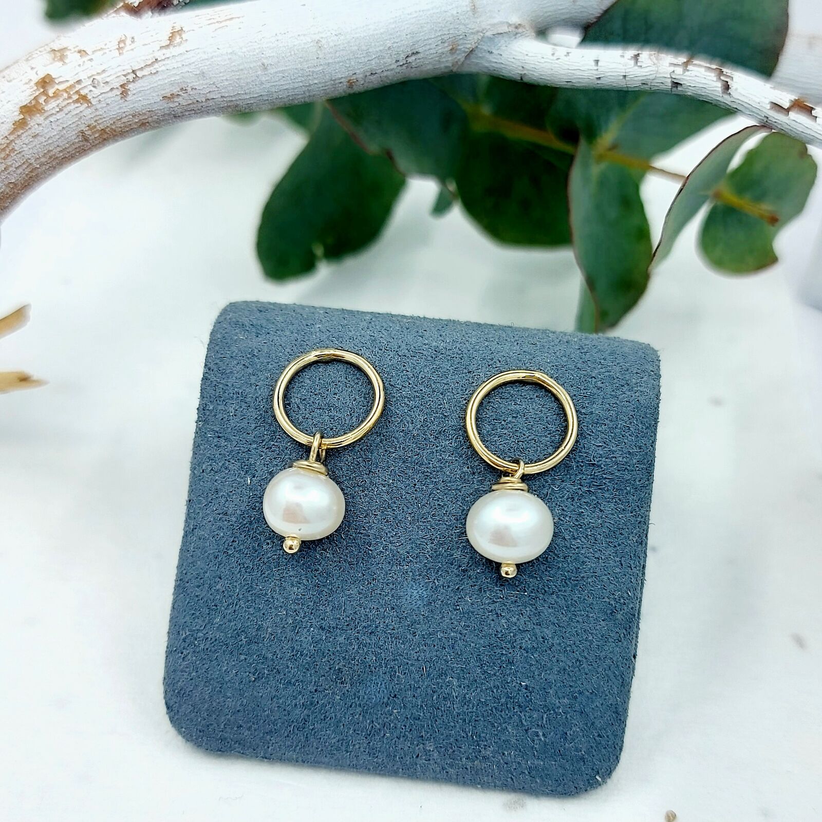 handmade-artisan-gold-filled-hoop-stud-earrings-withlustrous-ivory-freshwater-pearls-hanging-off